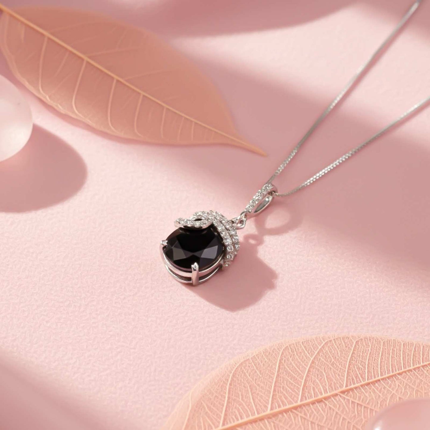 Silver Black Diamond Classic Halo Pendant