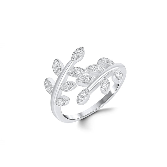 Silver Leaf Design Fancy Women’s Ring