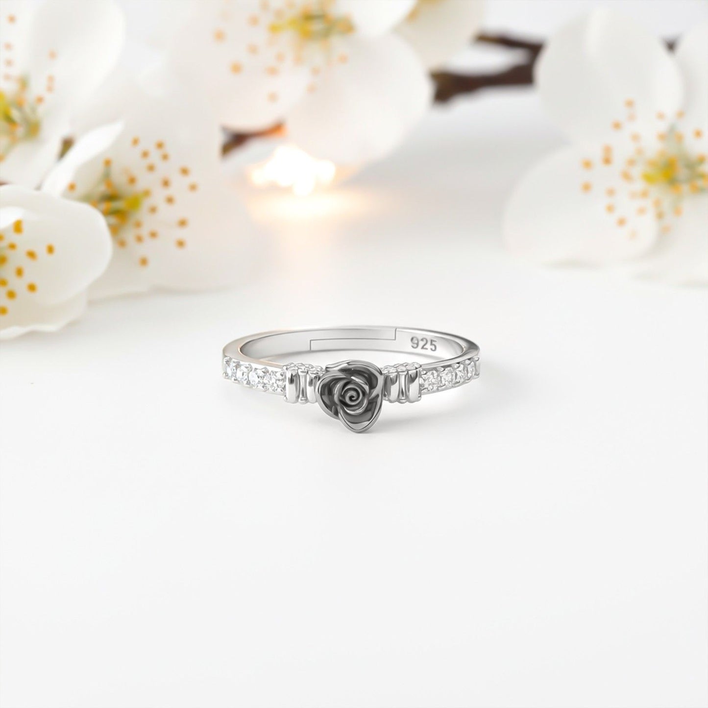 Silver Flower Girl Ring