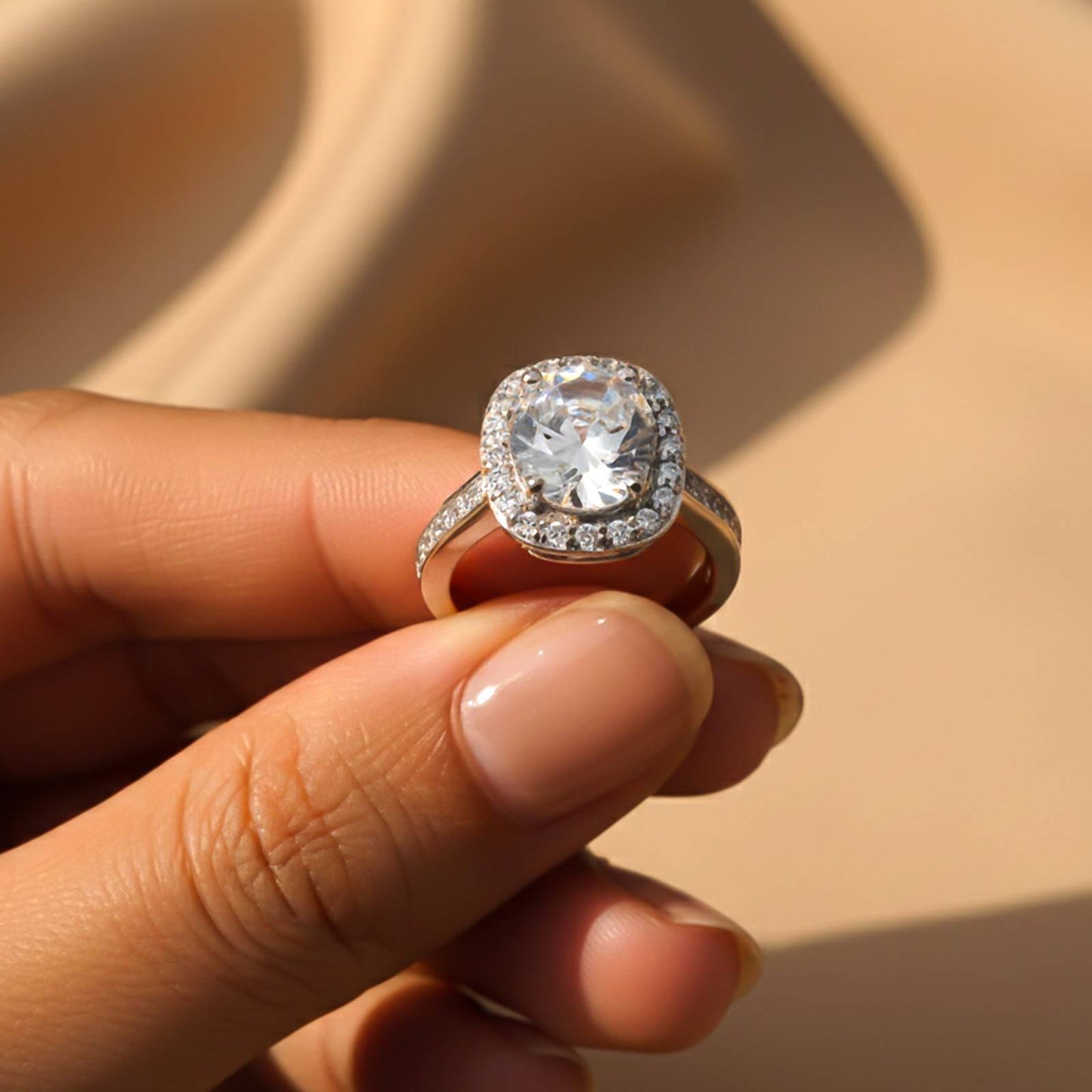 Silver Classic Solitaire Ring For Her