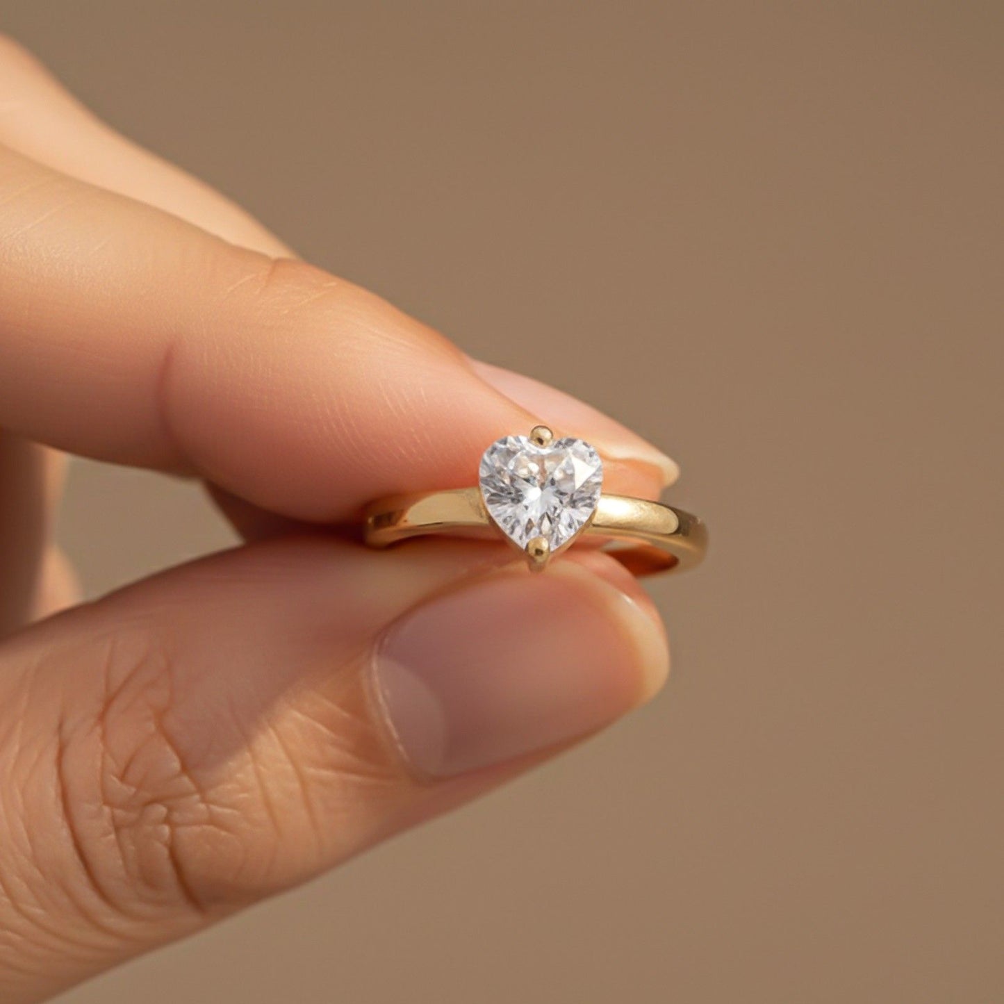 Golden Melting Heart Stunning Ring