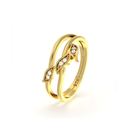 Golden Angle Wings Promise Ring