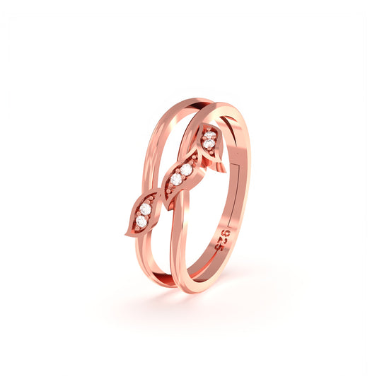 Rose Gold Angle Wings Promise Ring