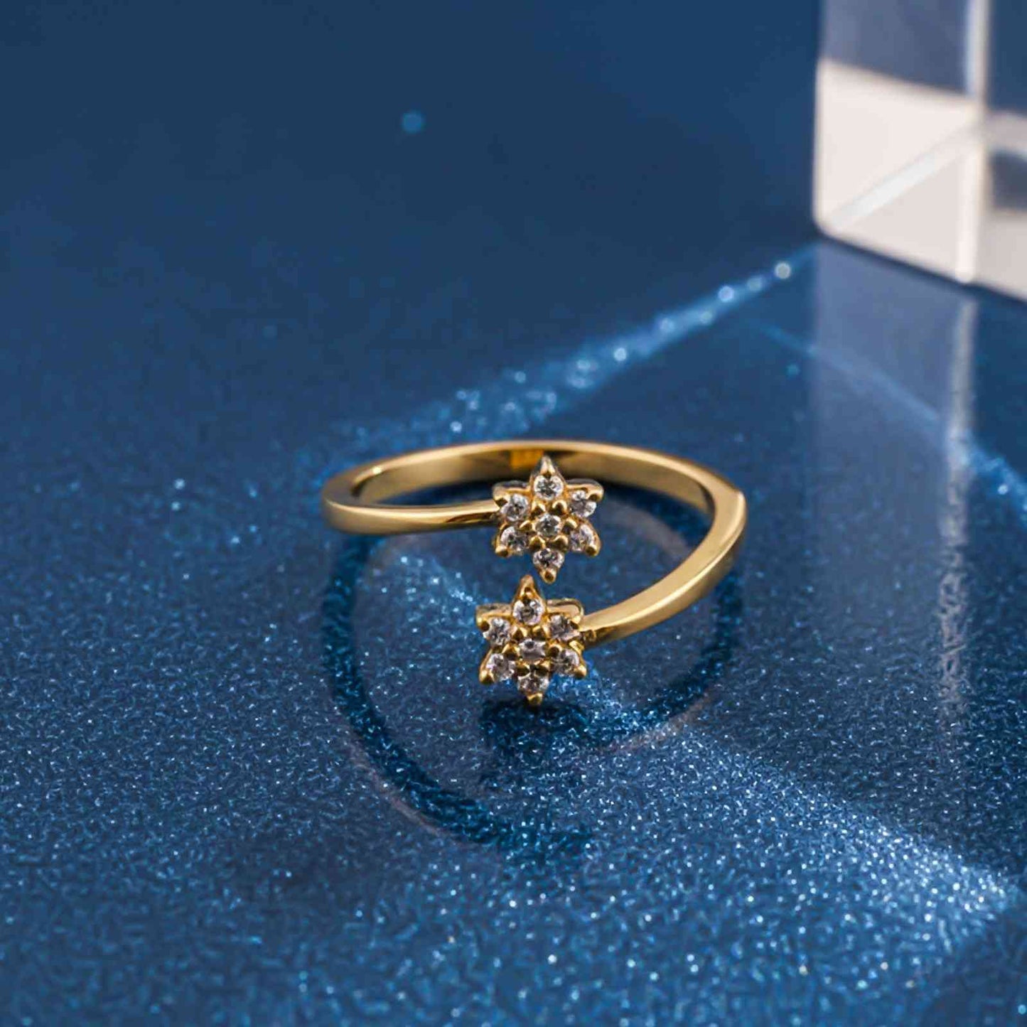 Silver Open Star Cluster Ring