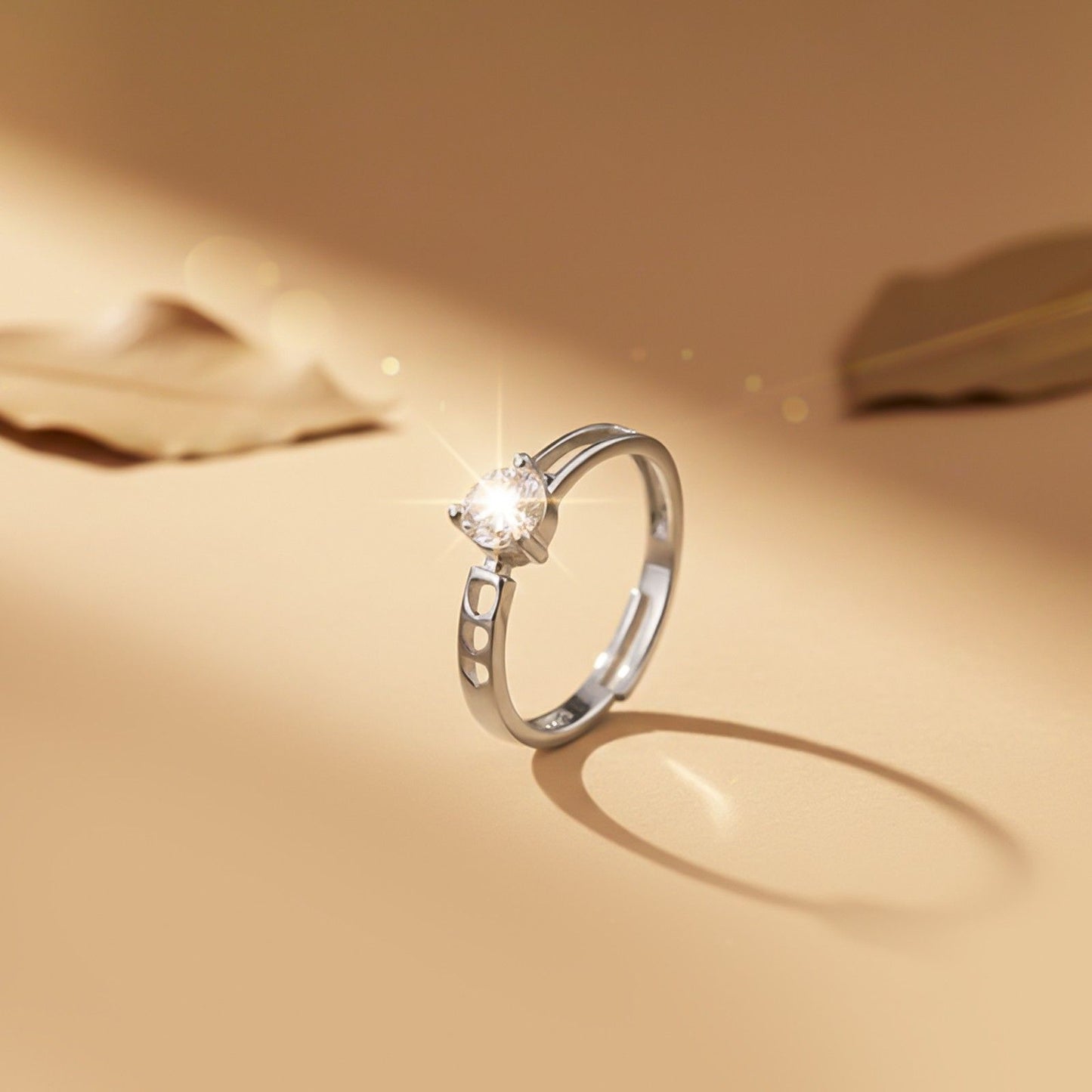 Silver Solitaire Engagement Ring