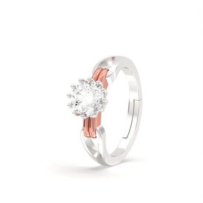 Silver Cubic Zirconia Round Solitaire Ring