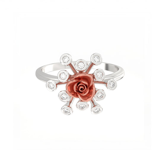 Rose Style Two Tone Ring