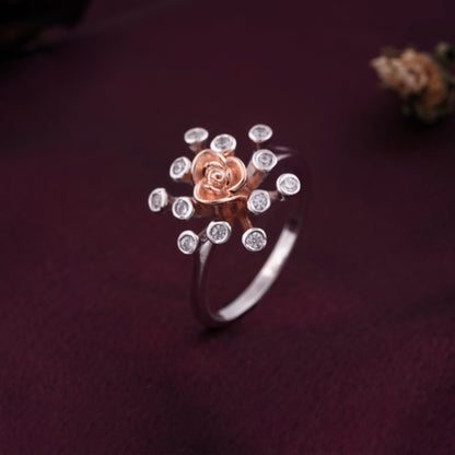 Rose Style Two Tone Ring