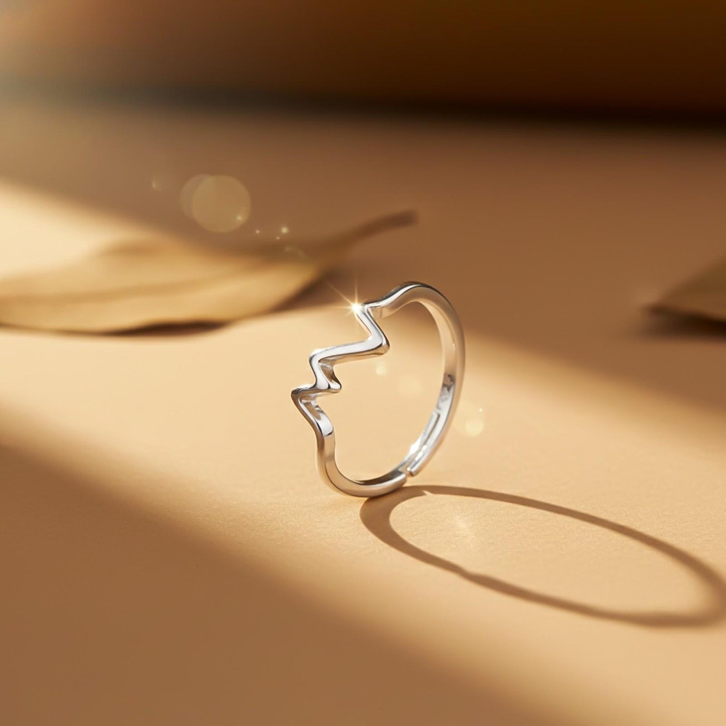 Silver Zircon Heartbeat Ring