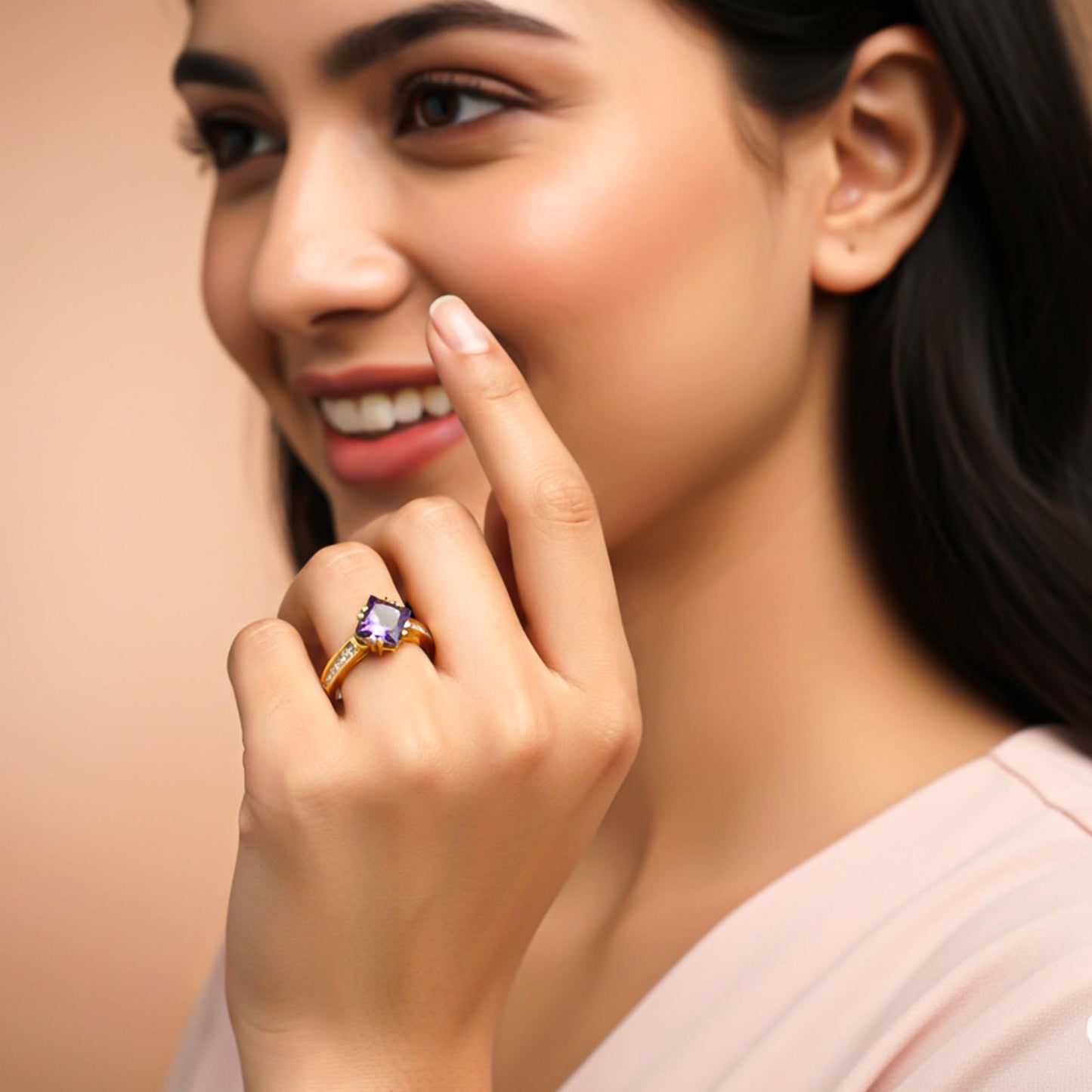 Silver Princess Amethyst Ring