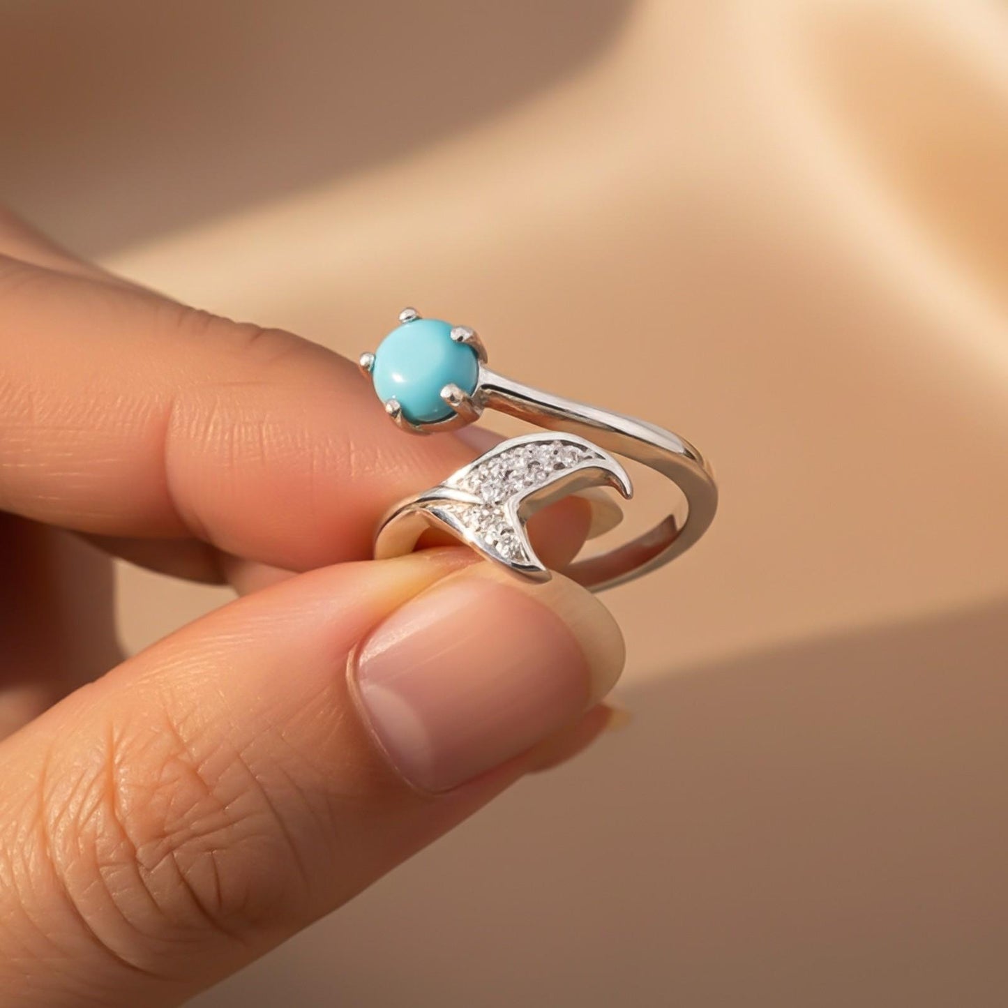 Silver Opal Mermaid Ring