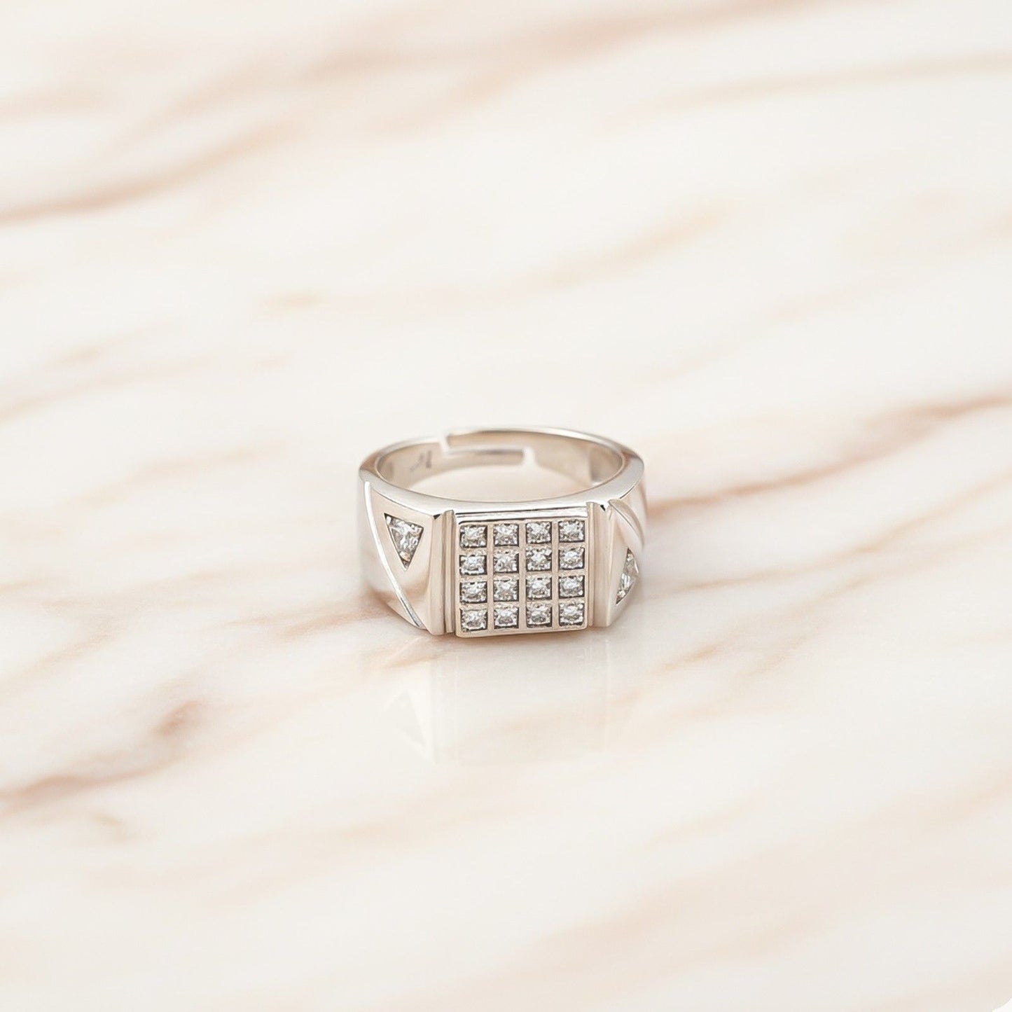 Silver Cluster Ring Band For Him