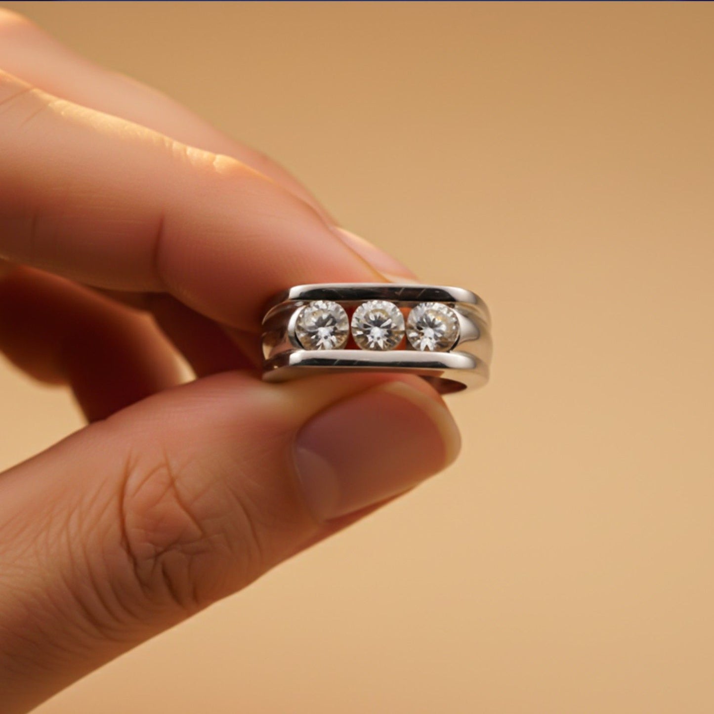 Silver Triple Crown Ring For Him