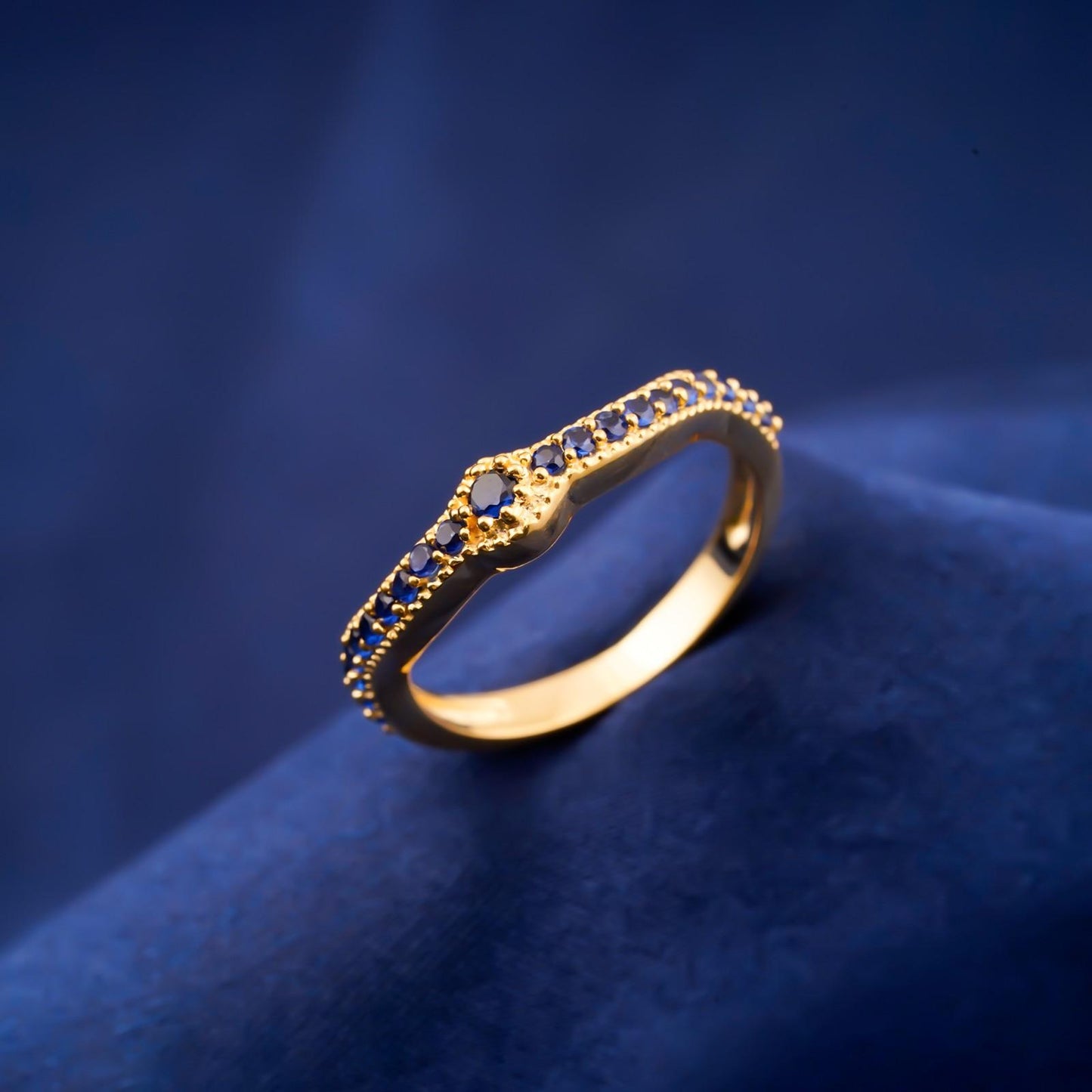 Silver Curved V Band Ring for Women