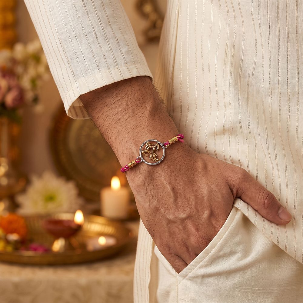 Dual Tone Ganesha God Rakhi