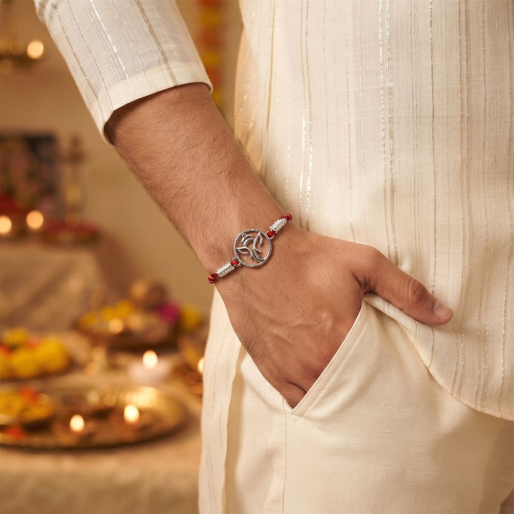 Silver Ganesha God Rakhi