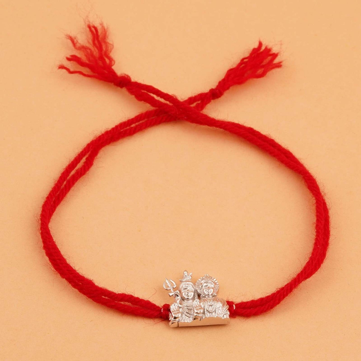 Silver Rakhi: Silver Shiv Parvati Rakhi