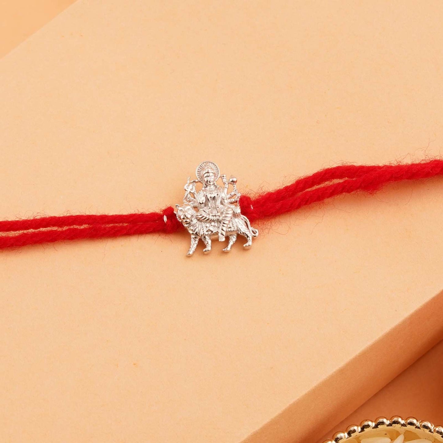 Silver Rakhi: Silver Durga Mata Rakhi