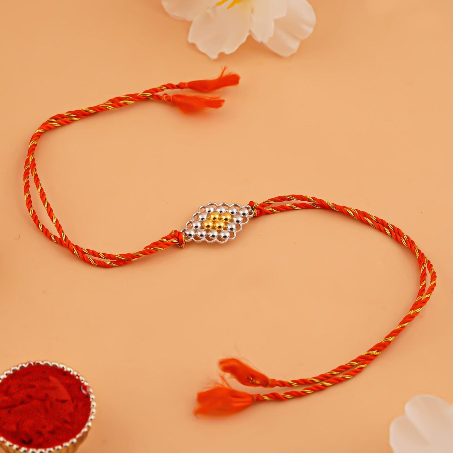 Silver Rakhi: Golden Daisy Classic Rakhi