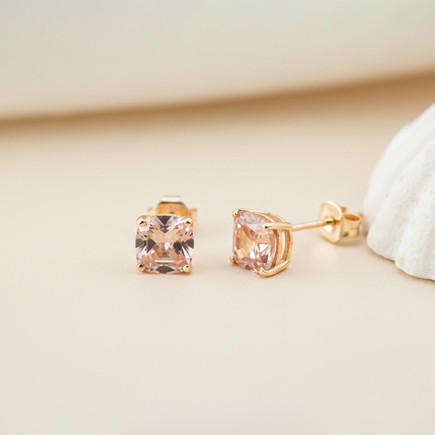 Rose Gold Champaign Stud Earrings