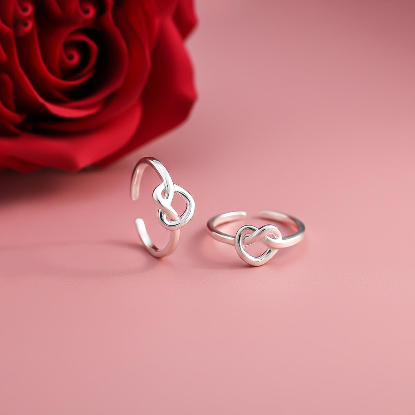 Silver Love Knot Toe Ring for Women