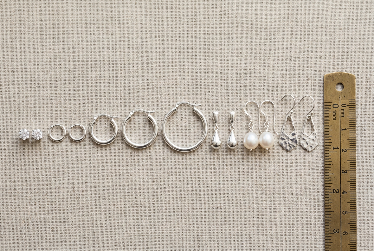 Earring Size Guide in mm: Studs, Hoops and Drops Explained