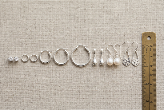 Earring Size Guide in mm: Studs, Hoops and Drops Explained
