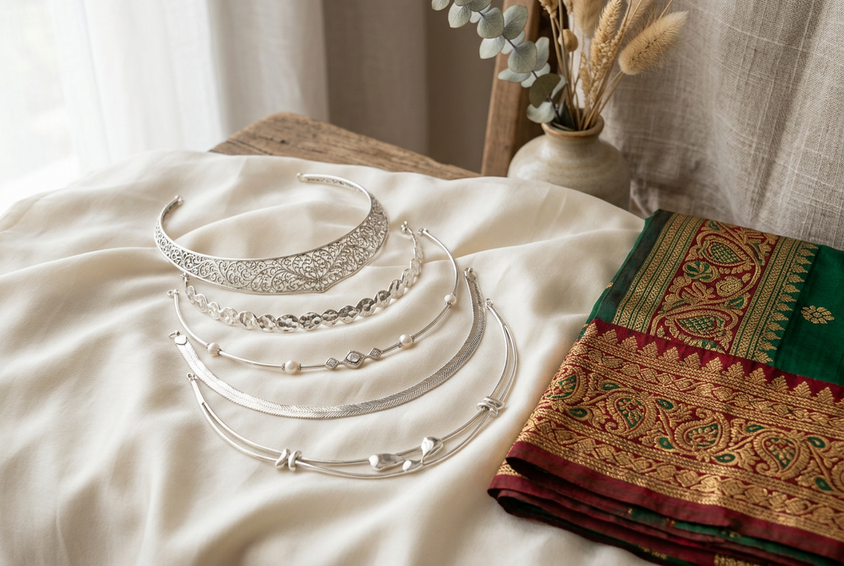 Silver Choker Necklaces for Ethnic Wear: How to Style With Sarees, Suits and Lehengas
