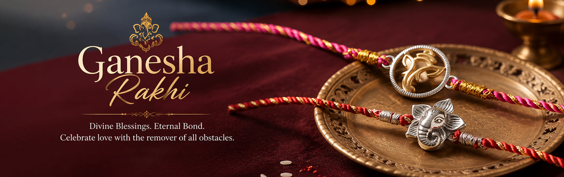 Ganesha Silver Rakhi