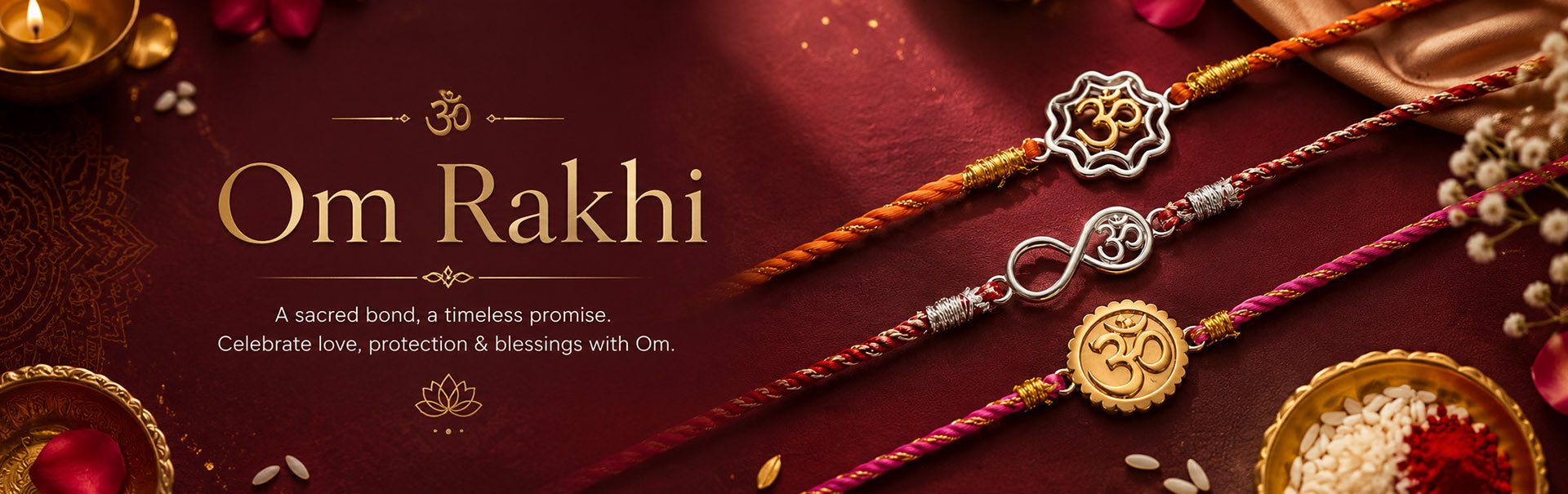 Om Silver Rakhi