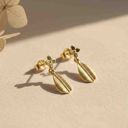 Golden Leafy Hazel Earrings