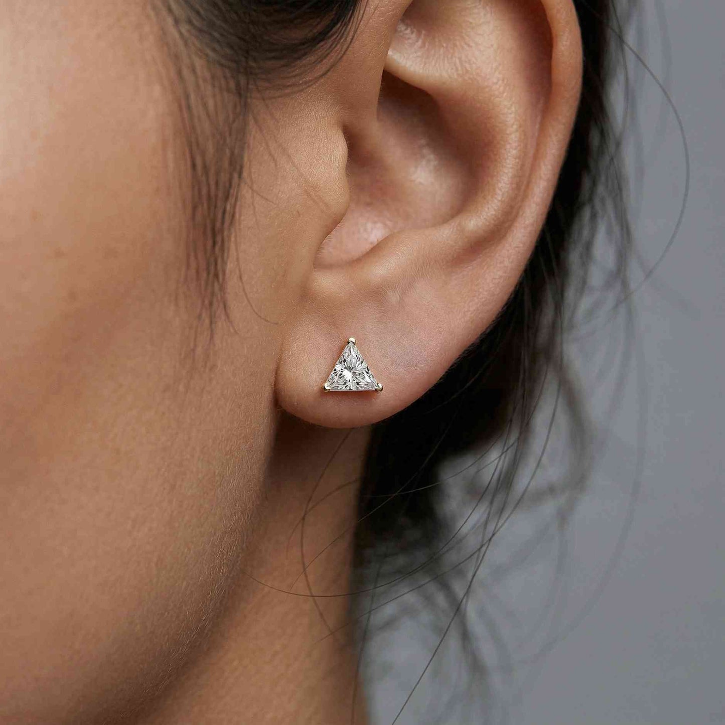 1.3Ct Moissanite Modern Trillion Cut Solitaire Stud Earrings