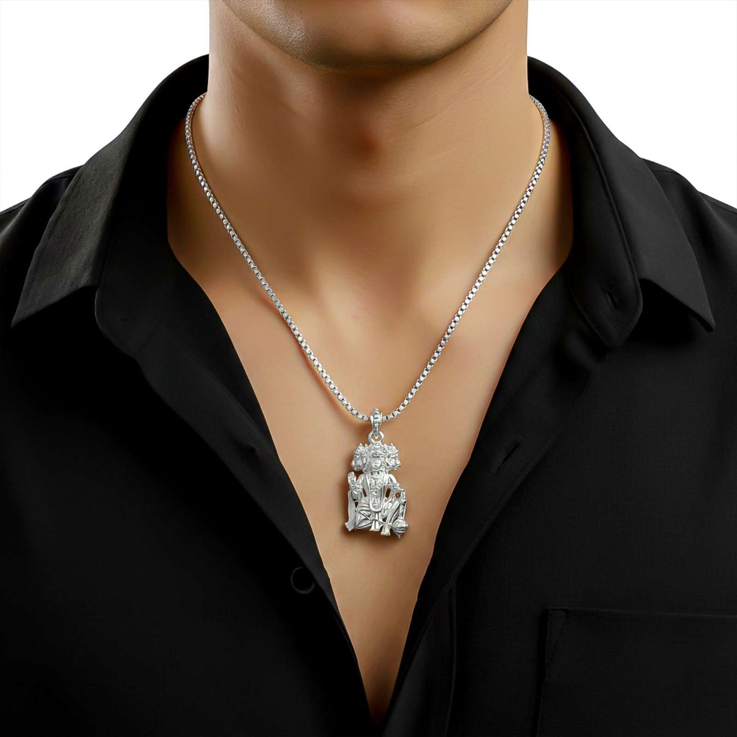 Silver God Panchmukhi Hanuman Pendant