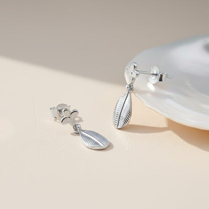 Silver Leafy Hazel Earrings