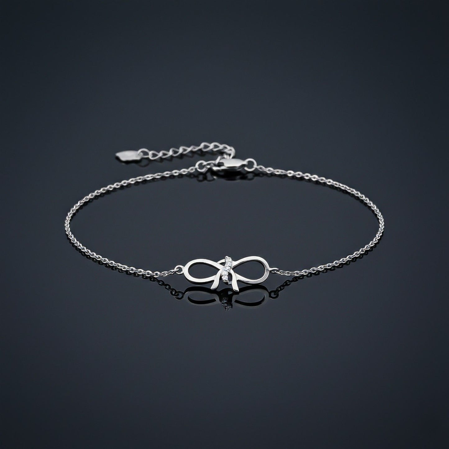 Silver Bow Knot Anklet