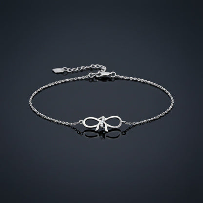 Silver Bow Knot Anklet