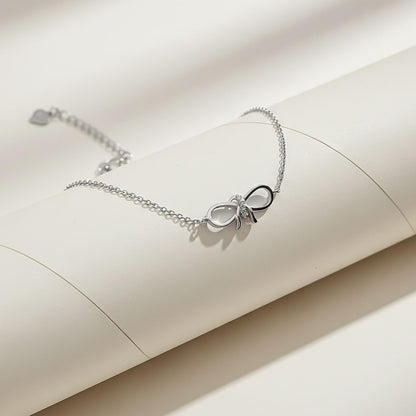 Silver Bow Knot Anklet