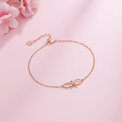 Rose Gold Bow Knot Anklet