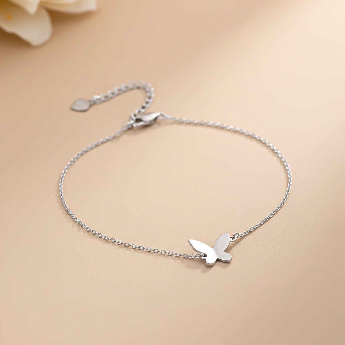 Silver Mini Butterfly Anklet