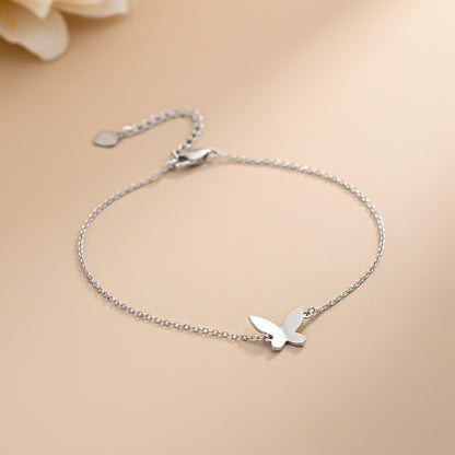 Silver Mini Butterfly Anklet
