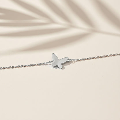 Silver Mini Butterfly Anklet