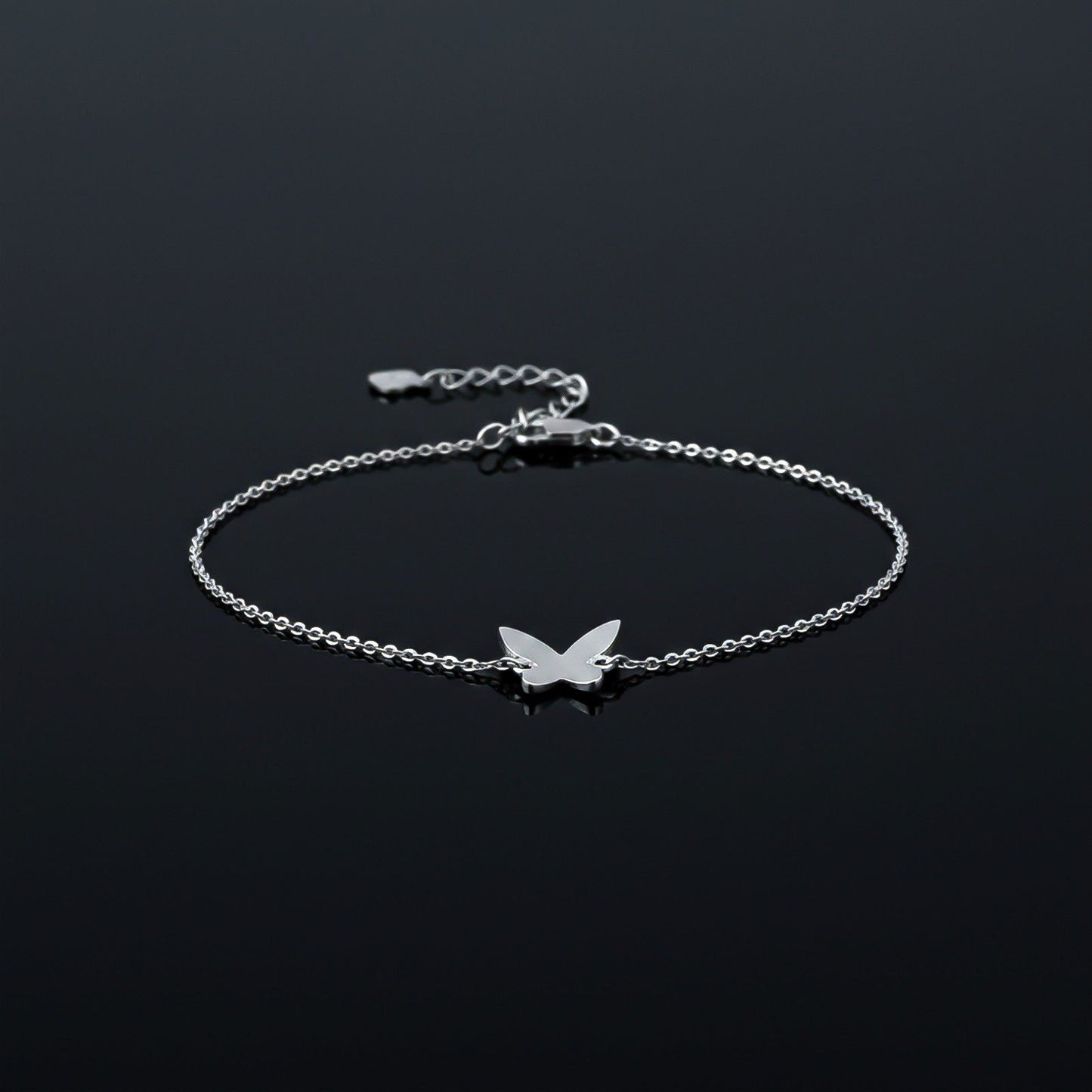 Silver Mini Butterfly Anklet