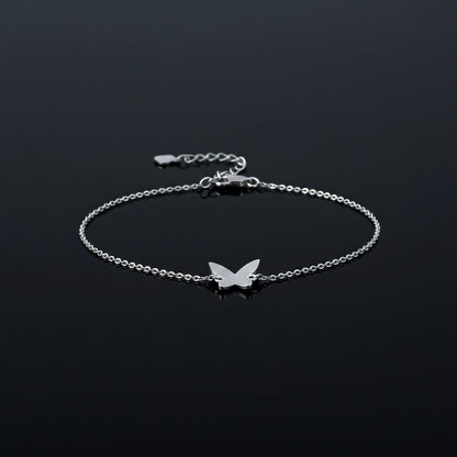 Silver Mini Butterfly Anklet