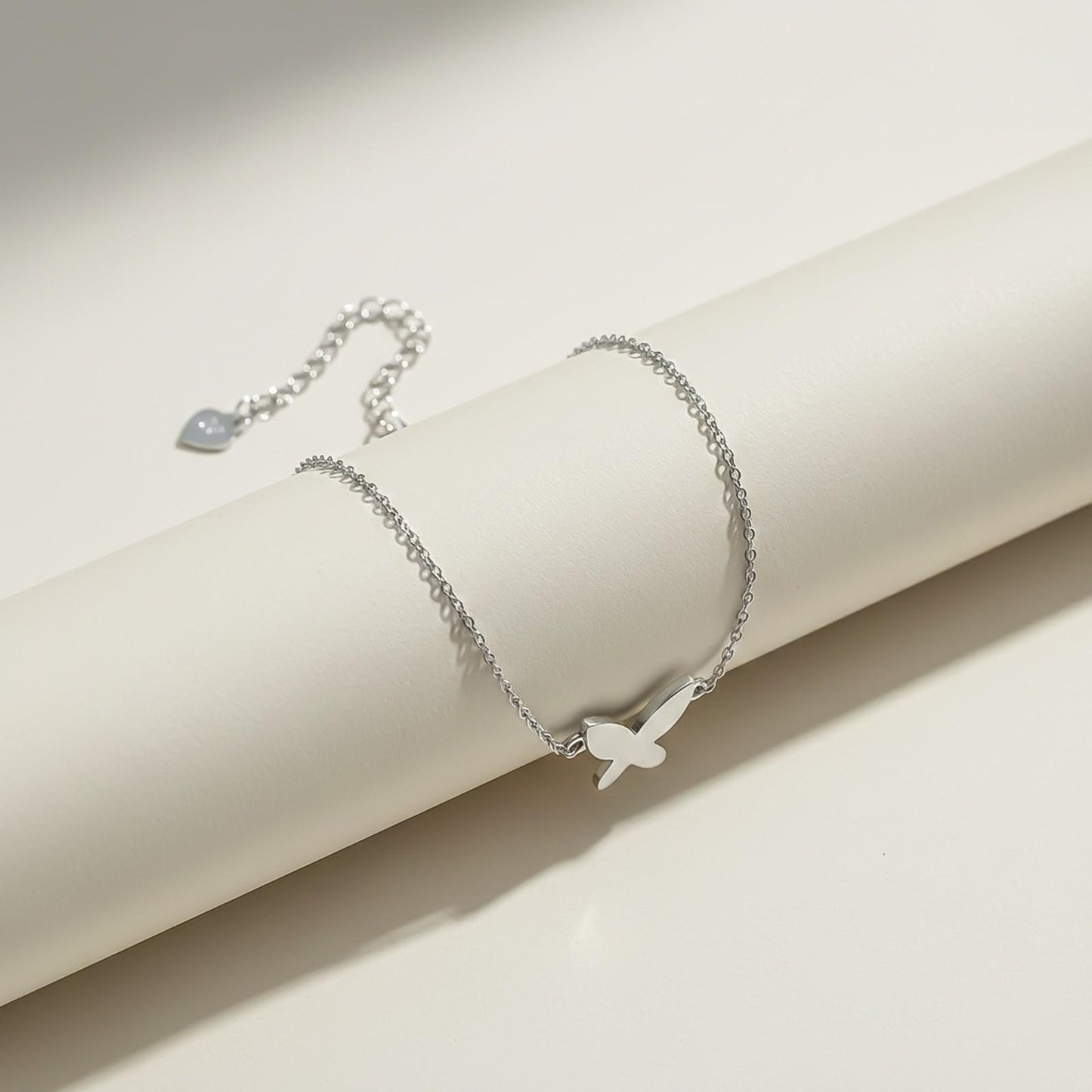 Silver Mini Butterfly Anklet
