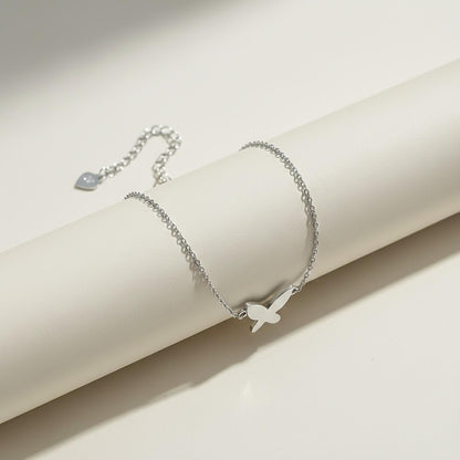 Silver Mini Butterfly Anklet