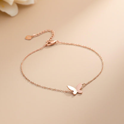 Rose Gold Mini Butterfly Anklet