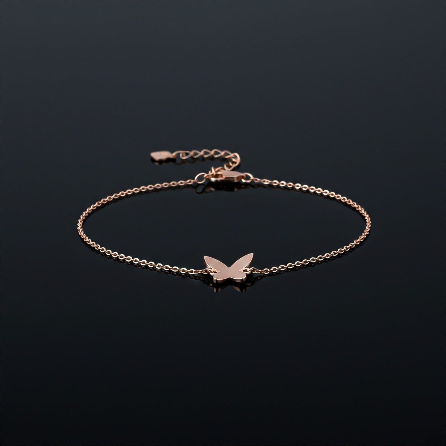Rose Gold Mini Butterfly Anklet