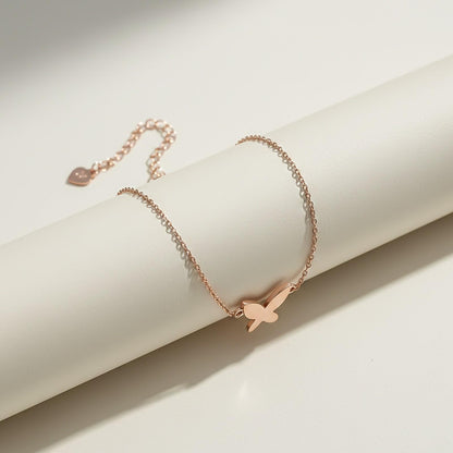 Rose Gold Mini Butterfly Anklet