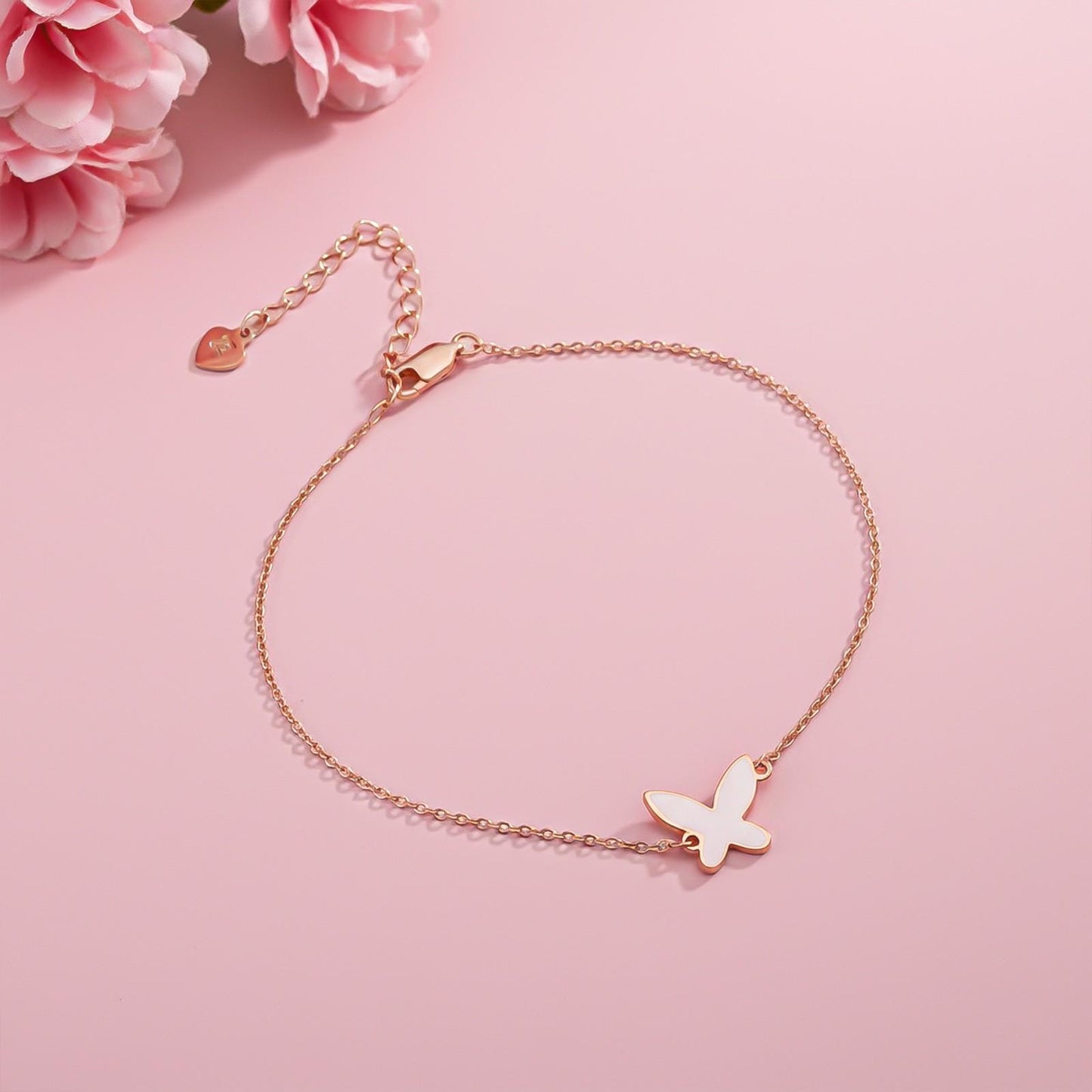 Rose Gold Mini Butterfly Anklet