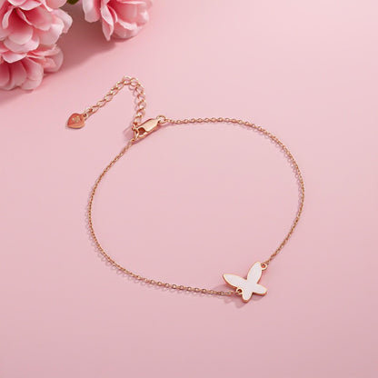 Rose Gold Mini Butterfly Anklet